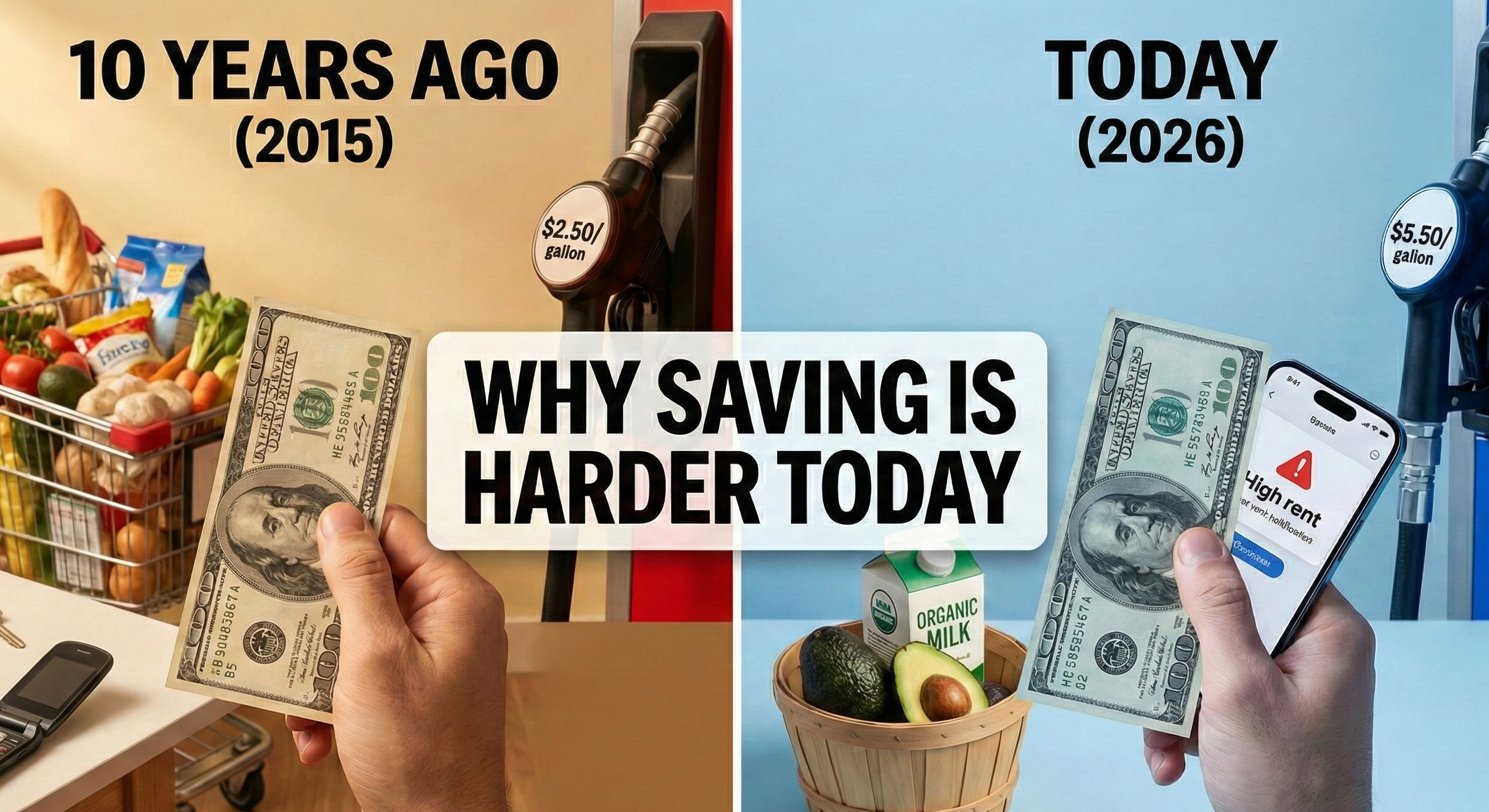 Why saving money feels harder today than it did 10 years ago