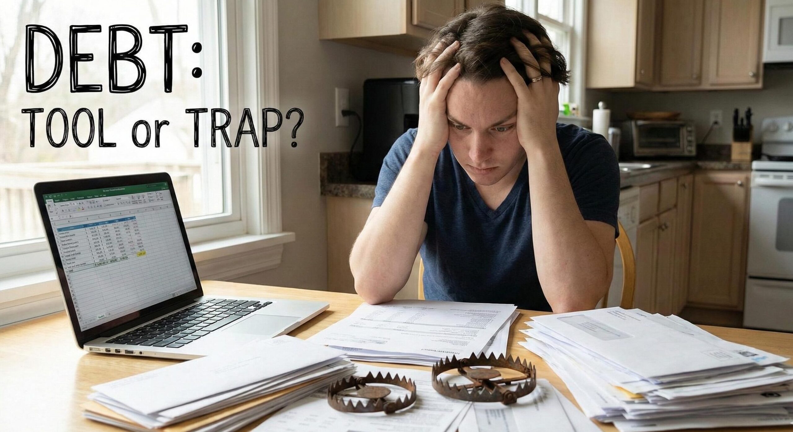 Visual illustration of debt transitioning from financial tool to financial trap