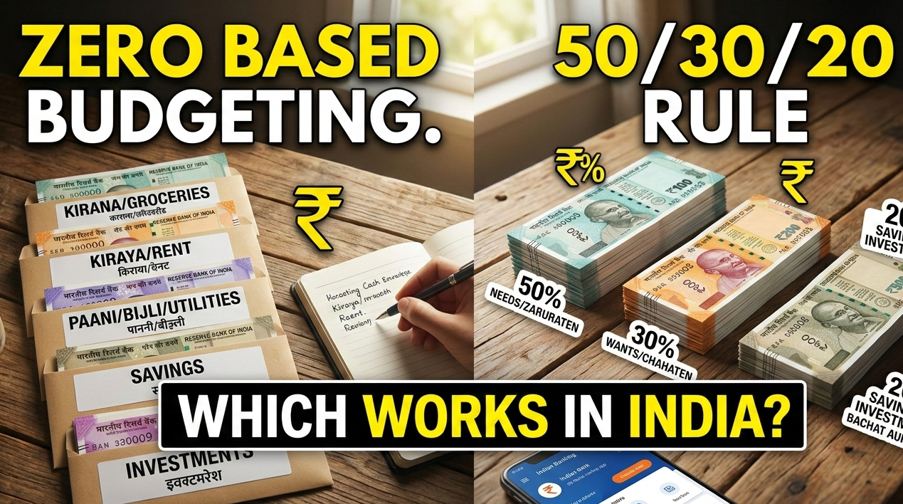 Zero-based budgeting vs 50/30/20 rule comparison for Indian salaries