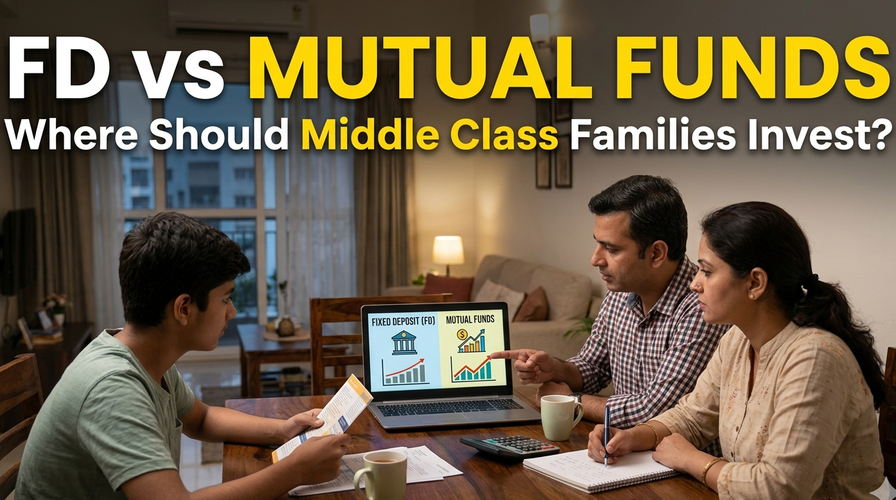 FD vs Mutual Funds investment comparison for middle-class Indian families